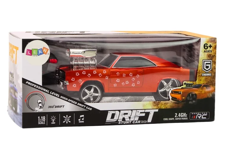 Auto Na Daljinsko Upravljanje 1:18 Drift 360 Svjetla Zvuci Crveno 5