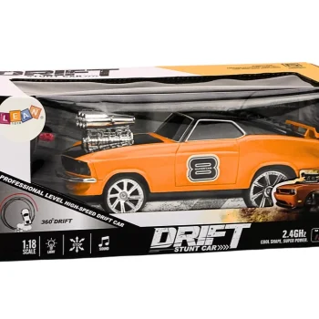 Auto Na Daljinsko Upravljanje 1:18 Drift 360 Svjetla Zvuci Narančasto 4