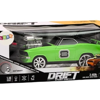 Auto Na Daljinsko Upravljanje 1:18 Drift 360 Svjetla Zvuci Zeleno 4