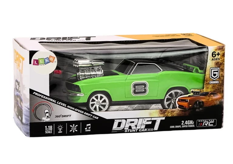 Auto Na Daljinsko Upravljanje 1:18 Drift 360 Svjetla Zvuci Zeleno 4