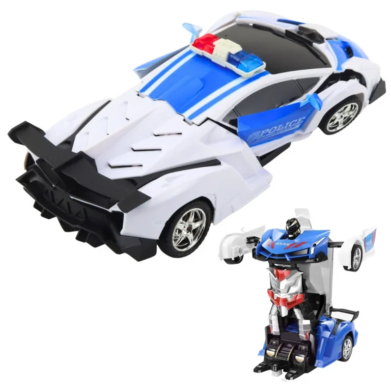 Auto Robot 2u1 Policijski Automobil Na Daljinsko Upravljanje Rc 1:18 3
