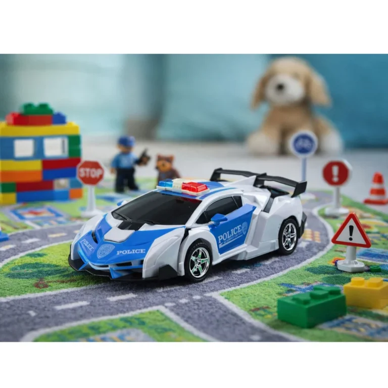 Auto Robot 2u1 Policijski Automobil Na Daljinsko Upravljanje Rc 1:18 5