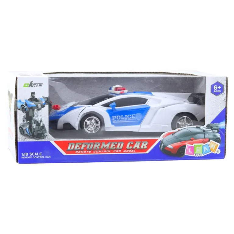 Auto Robot 2u1 Policijski Automobil Na Daljinsko Upravljanje Rc 1:18 7