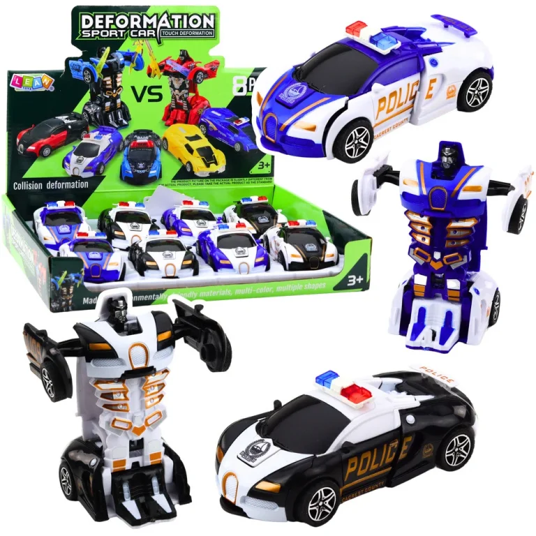 Auto Robot 2u1, Policijski Sportski Auto, Transformacija, 13 Cm 1