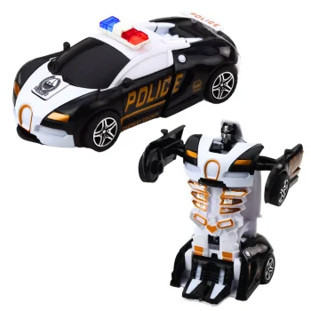 Auto Robot 2u1, Policijski Sportski Auto, Transformacija, 13 Cm 3