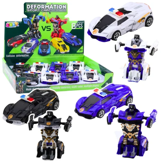 Auto Robot 2u1, Policijski Sportski Auto, Transformacija, 14 Cm 1
