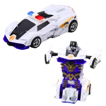 Auto Robot 2u1, Policijski Sportski Auto, Transformacija, 14 Cm 4