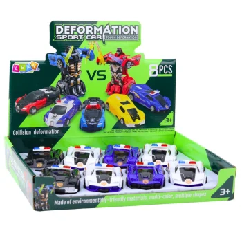 Auto Robot 2u1, Policijski Sportski Auto, Transformacija, 14 Cm 5