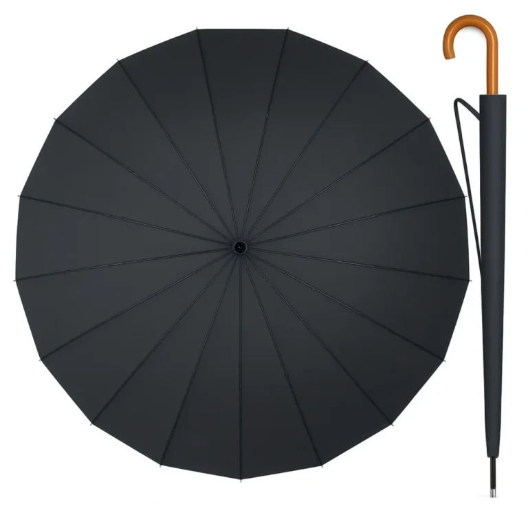 Automatski Kišobran 24 Rebra Crni 115 Cm 3