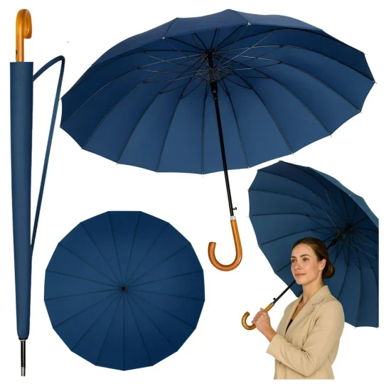 Automatski Kišobran 24 Rebra Tamnoplavi 115 Cm 1