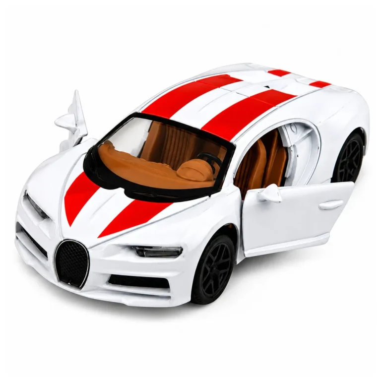Automobil Metal Sportski Automobil Svjetla Zvuci Povlačenje Vožnja Bijela 1:32 3
