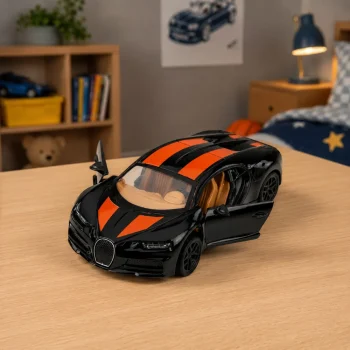 Automobil Metal Sportski Automobil Svjetla Zvuk Pokretni Pogon Crni 1:32 4