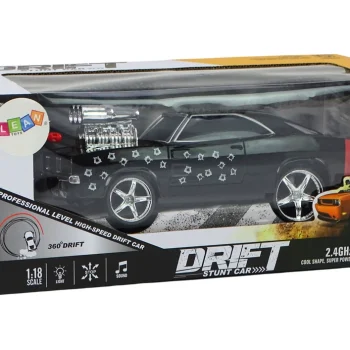 Automobil Na Daljinsko Upravljanje 1:18 Drift 360 Svjetla Zvuci Crni 4