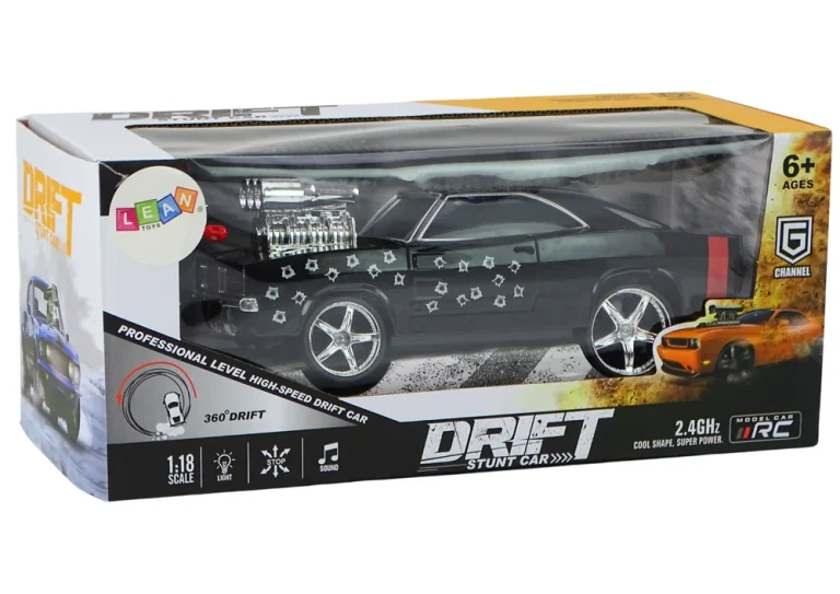 Automobil Na Daljinsko Upravljanje 1:18 Drift 360 Svjetla Zvuci Crni 4