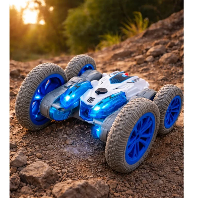 Automobil Na Daljinsko Upravljanje S Rc Svjetlima, Dim, Drift 360°, Plava 4