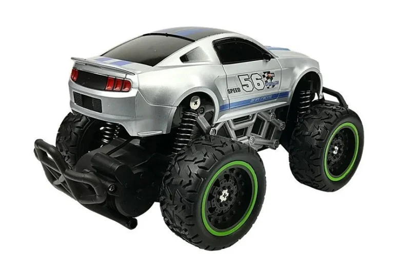 Automobil Na Daljinsko Upravljanje S Terenskim Upravljačem, Srebrni, Visoki Kotači 3
