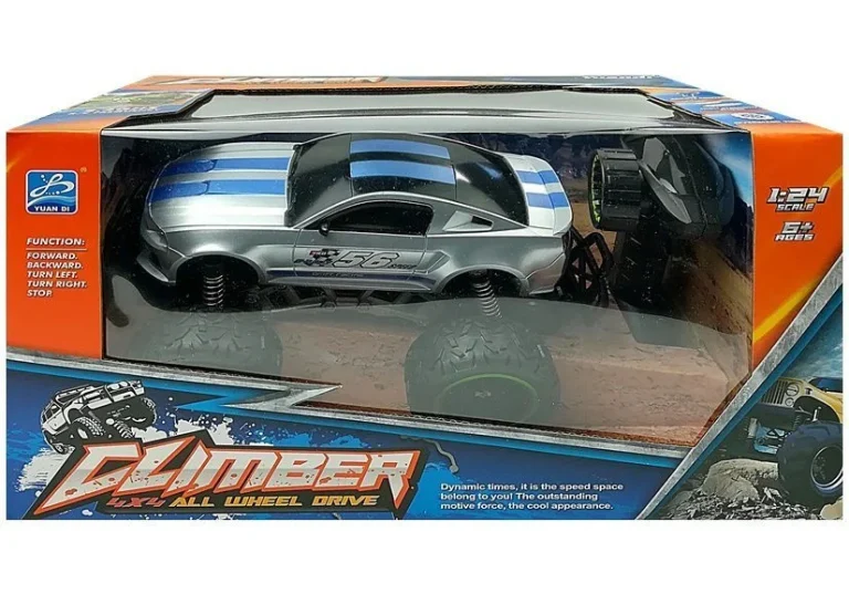 Automobil Na Daljinsko Upravljanje S Terenskim Upravljačem, Srebrni, Visoki Kotači 7