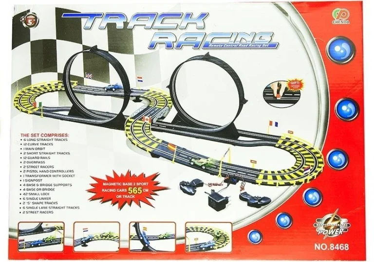Automobilska Trkaća Staza Dva Automobila Petlje Napajanje 565 Cm 2