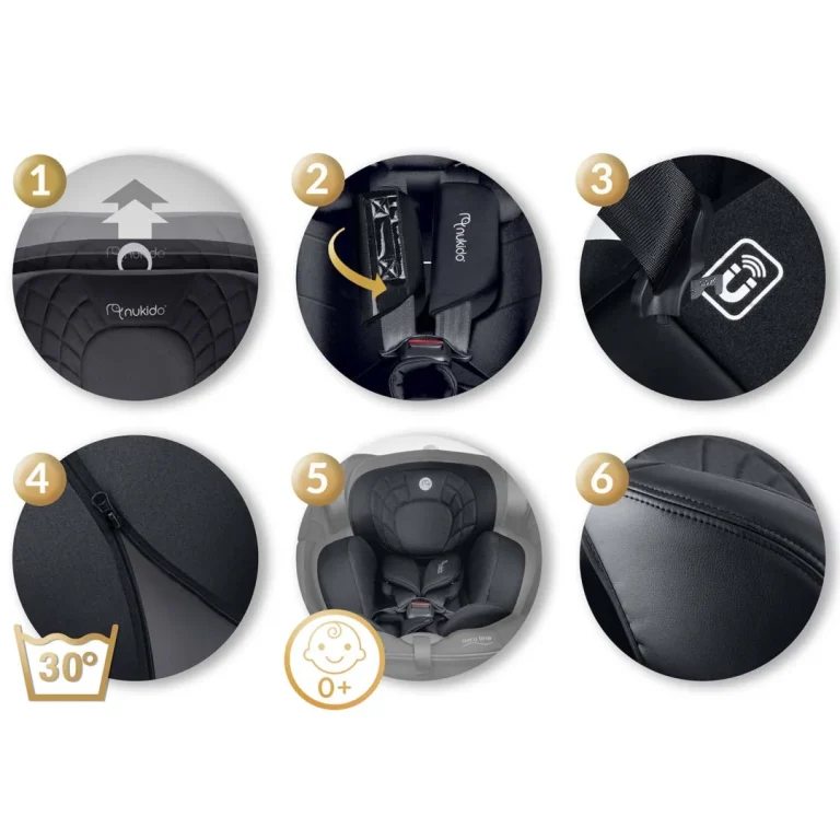 Autosjedalica Nukido Aero Line 0–36 Kg, Crna, Isofix 8