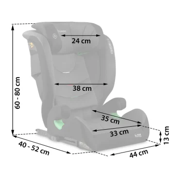 Autosjedalica Nukido Louis Soft 15–36 Kg, Crno/siva, Isofix 6
