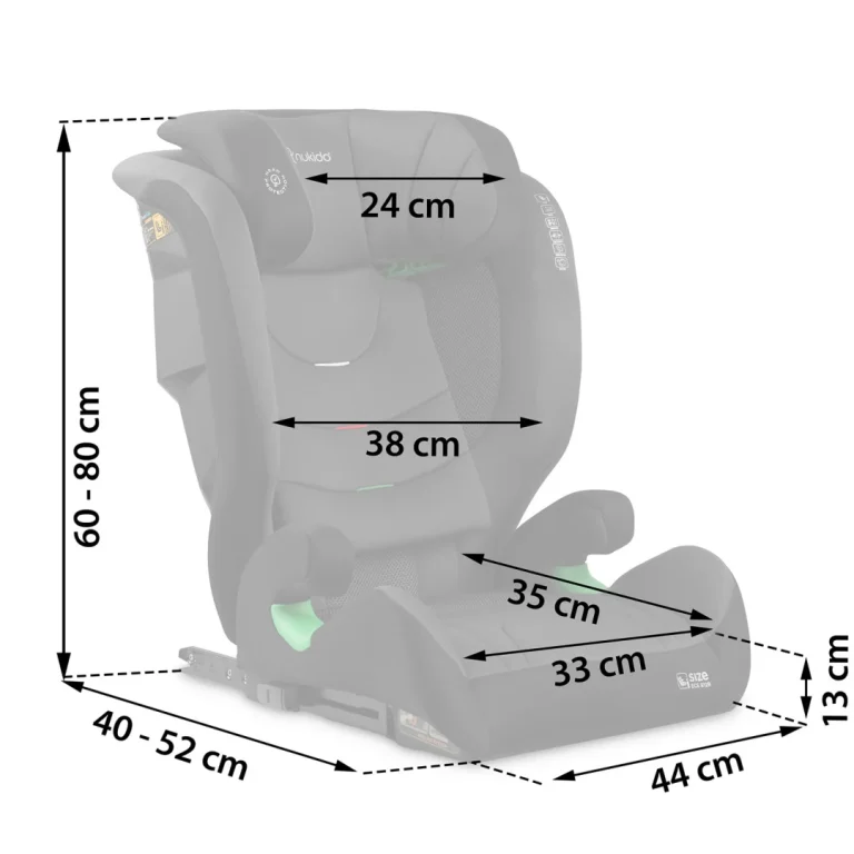 Autosjedalica Nukido Louis Soft 15–36 Kg, Crno/siva, Isofix 6