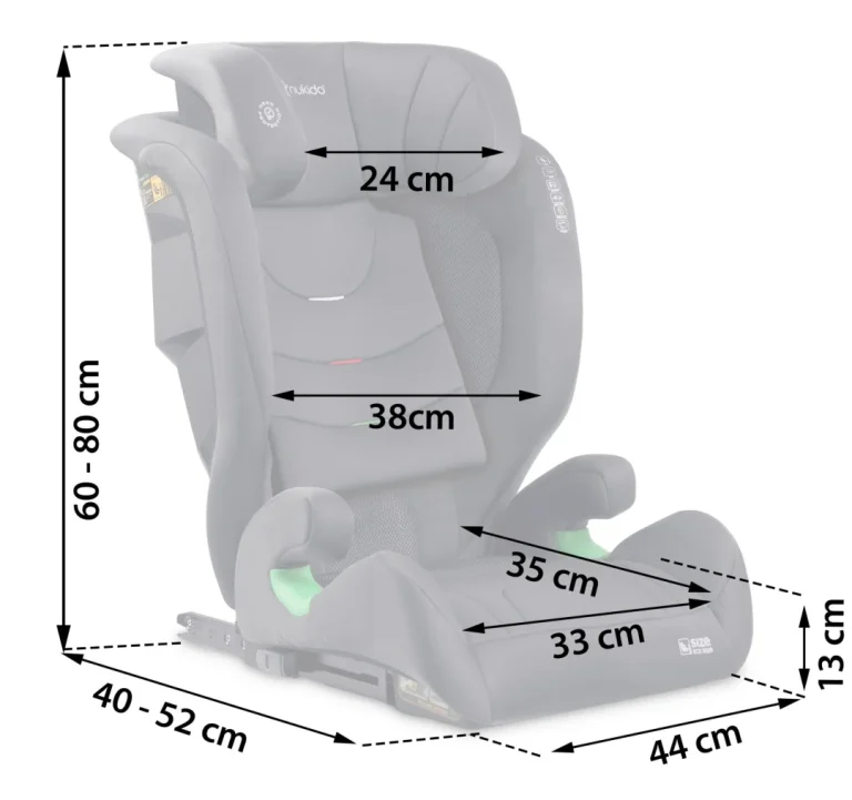 Autosjedalica Nukido Louis Soft 15–36 Kg, Siva, Isofix 14