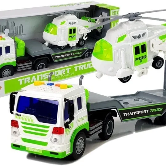 Autotransporter Na Baterije 1:16 S Helikopterom 1