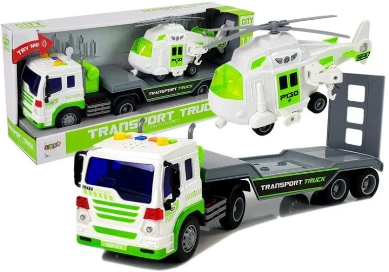 Autotransporter Na Baterije 1:16 S Helikopterom 1