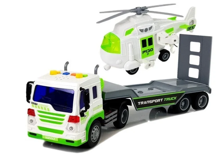 Autotransporter Na Baterije 1:16 S Helikopterom 2