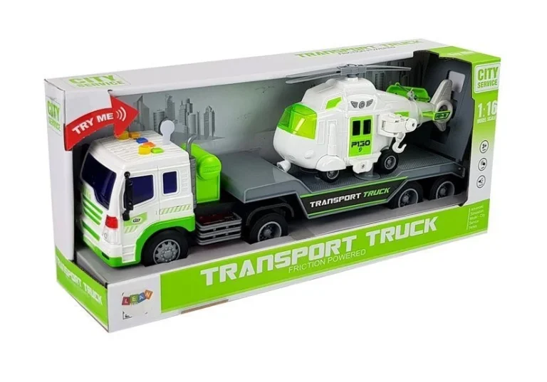 Autotransporter Na Baterije 1:16 S Helikopterom 5