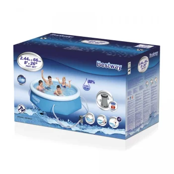 Bestway 8ft Ekspanzijski Bazen 244x66cm + Pumpa + Filter + Krpa Za Popravak 8