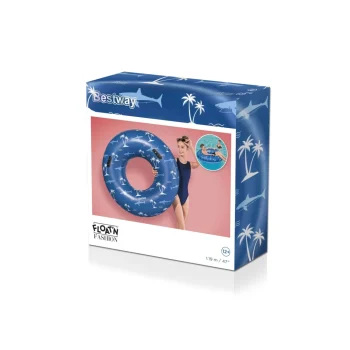 Bestway Plavi Morski Psi Prsten Za Plivanje 119 Cm Vinil + 2 Ručke, Plava 12