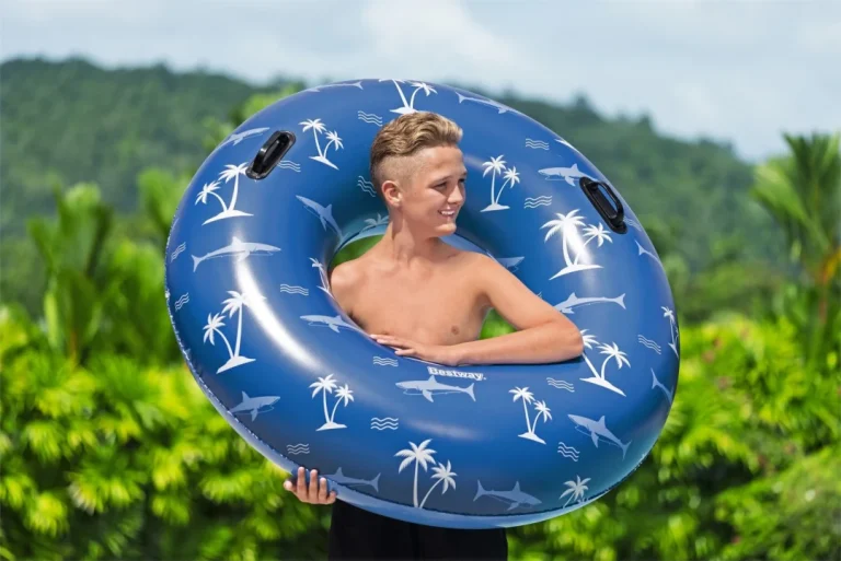 Bestway Plavi Morski Psi Prsten Za Plivanje 119 Cm Vinil + 2 Ručke, Plava 8