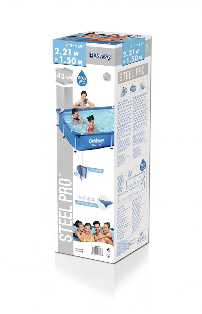 Bestway Splash Jr Bazen S Okvirom Od čelika 221 X 150 X 43 Cm + Set Za Popravak 6