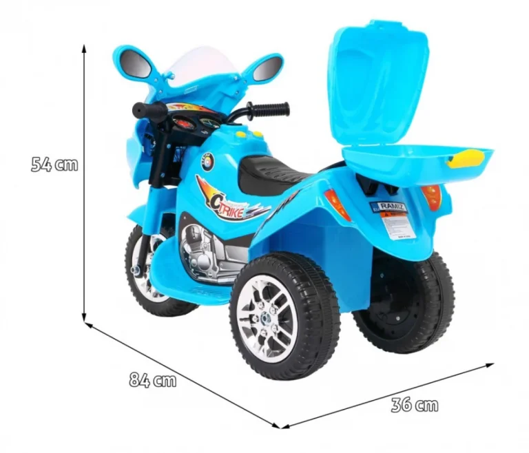 Bjx 088 Električni Tricikl Za Najmlađu Djecu Plavi + Zvuci + Svjetla, Plava Motor Na Akumulator 2