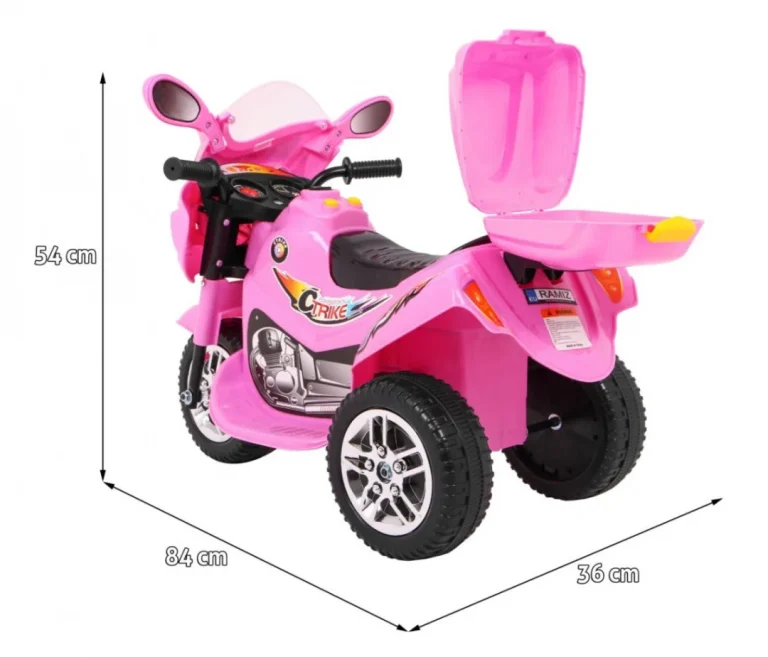 Bjx 088 Električni Tricikl Za Najmlađu Djecu Roza + Zvuci + Svjetla Motor Na Akumulator 2