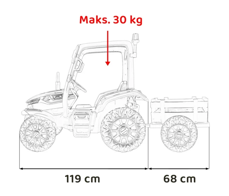 Blast Traktor S Prikolicom Crveni 24v 3