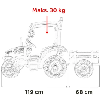 Blast Traktor S Prikolicom Zeleni 24v 2