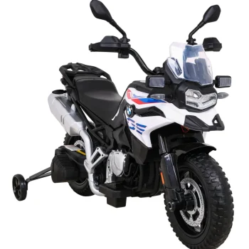 Bmw F850 Gs Dječji Motocikl Na Baterije Bijeli + Pomoćni Kotači + Audio Led + Spori Start, Bijela Motor Na Akumulator 10