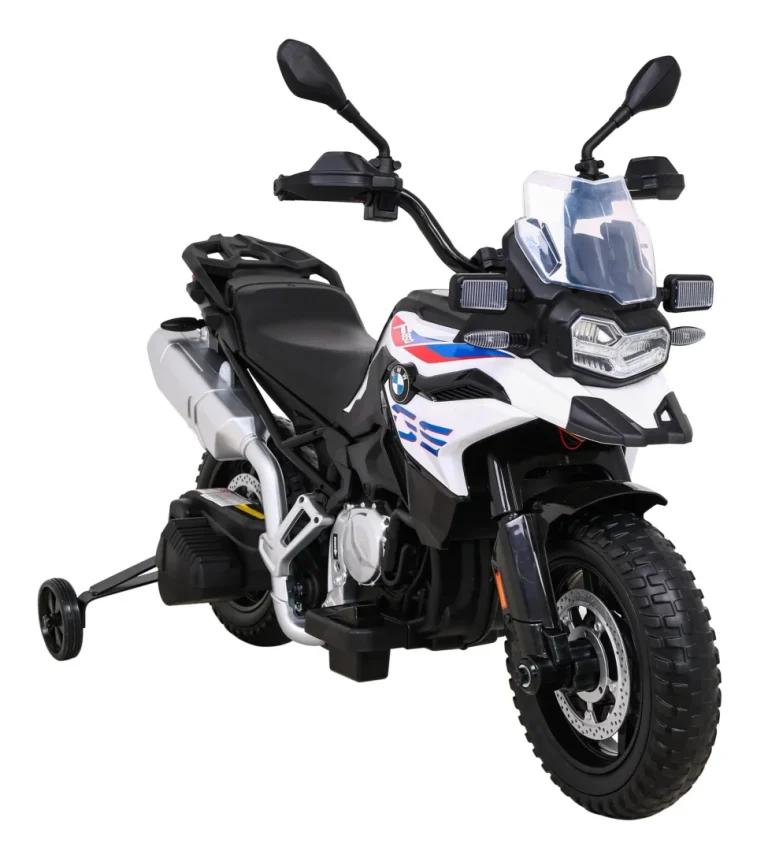 Bmw F850 Gs Dječji Motocikl Na Baterije Bijeli + Pomoćni Kotači + Audio Led + Spori Start, Bijela Motor Na Akumulator 10