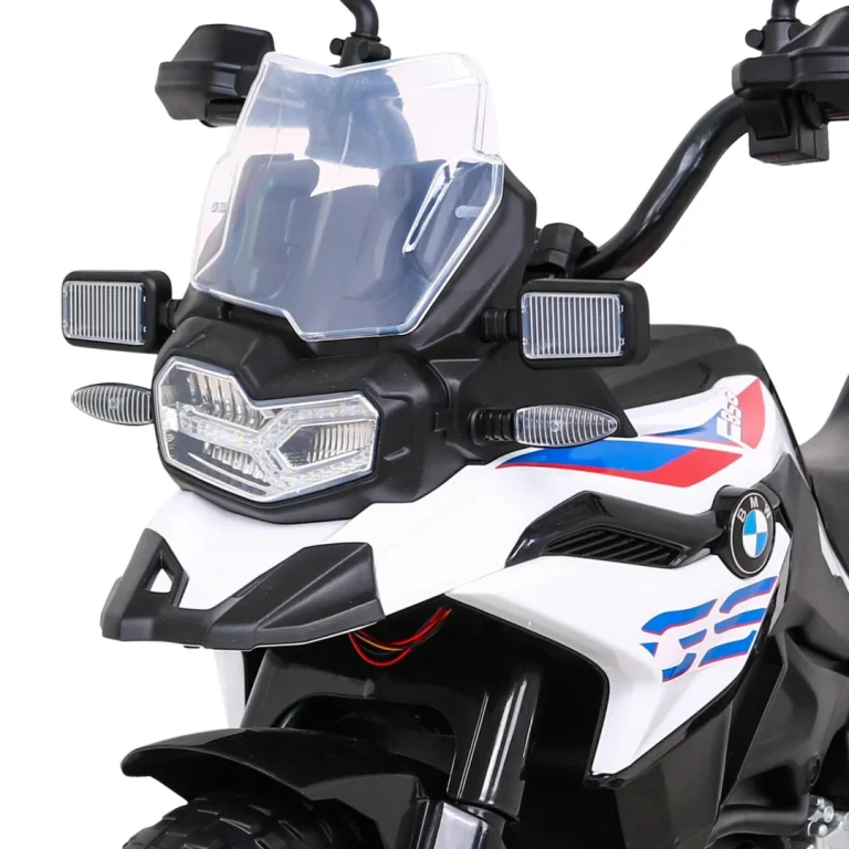 Bmw F850 Gs Dječji Motocikl Na Baterije Bijeli + Pomoćni Kotači + Audio Led + Spori Start, Bijela Motor Na Akumulator 11