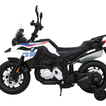 Bmw F850 Gs Dječji Motocikl Na Baterije Bijeli + Pomoćni Kotači + Audio Led + Spori Start, Bijela Motor Na Akumulator 4