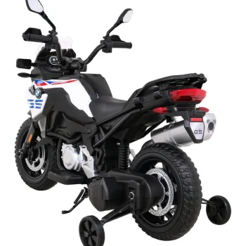 Bmw F850 Gs Dječji Motocikl Na Baterije Bijeli + Pomoćni Kotači + Audio Led + Spori Start, Bijela Motor Na Akumulator 5