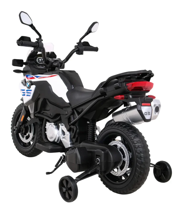 Bmw F850 Gs Dječji Motocikl Na Baterije Bijeli + Pomoćni Kotači + Audio Led + Spori Start, Bijela Motor Na Akumulator 5