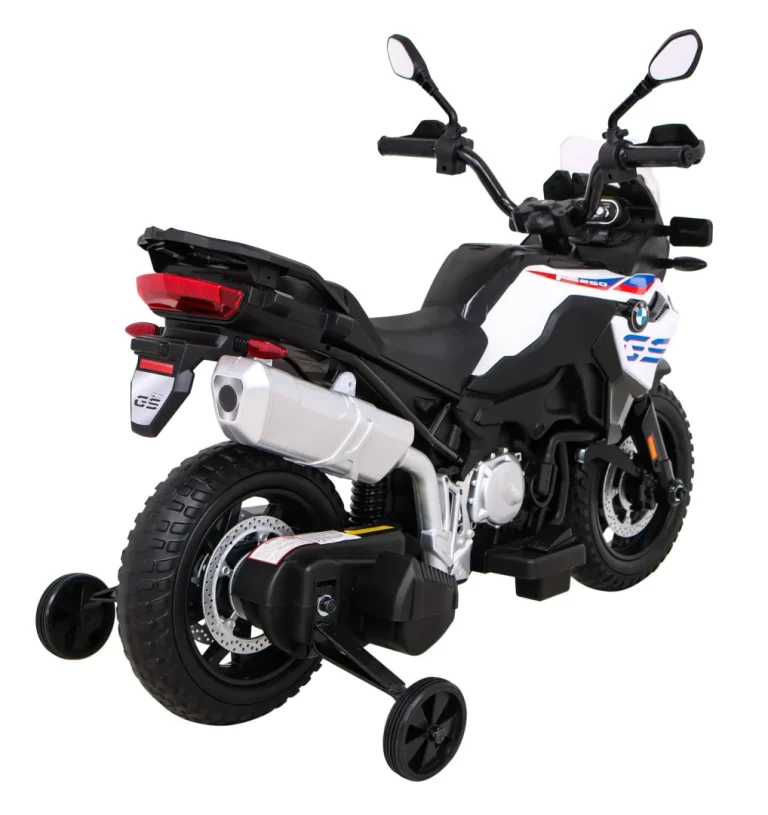 Bmw F850 Gs Dječji Motocikl Na Baterije Bijeli + Pomoćni Kotači + Audio Led + Spori Start, Bijela Motor Na Akumulator 7