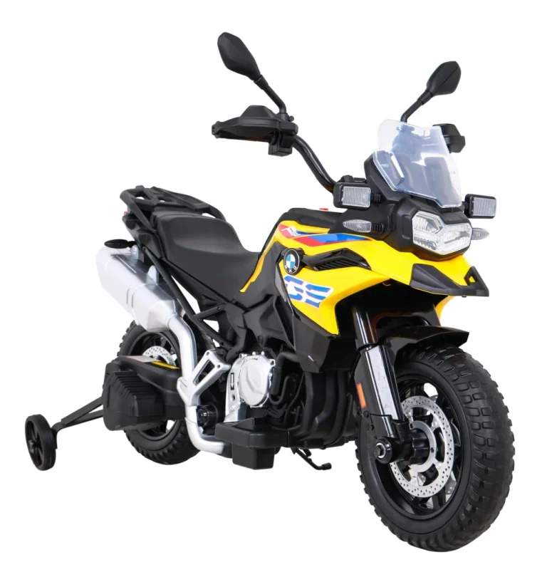 Bmw F850 Gs Dječji Motocikl Na Baterije žuti + Pomoćni Kotači + Audio Led + Spori Start + Eva, žuta Motor Na Akumulator 10