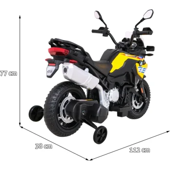 Bmw F850 Gs Dječji Motocikl Na Baterije žuti + Pomoćni Kotači + Audio Led + Spori Start + Eva, žuta Motor Na Akumulator 2