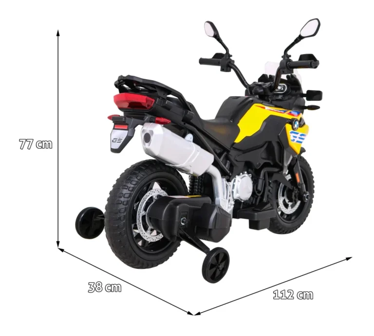 Bmw F850 Gs Dječji Motocikl Na Baterije žuti + Pomoćni Kotači + Audio Led + Spori Start + Eva, žuta Motor Na Akumulator 2