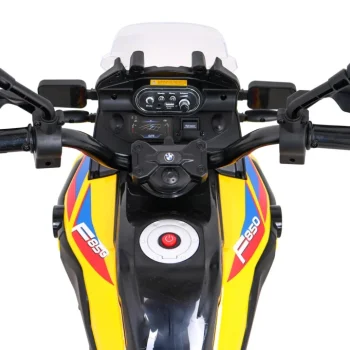 Bmw F850 Gs Dječji Motocikl Na Baterije žuti + Pomoćni Kotači + Audio Led + Spori Start + Eva, žuta Motor Na Akumulator 8