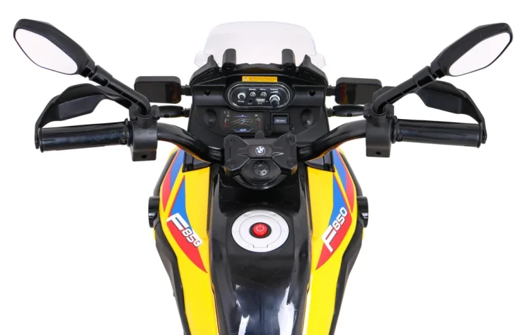 Bmw F850 Gs Dječji Motocikl Na Baterije žuti + Pomoćni Kotači + Audio Led + Spori Start + Eva, žuta Motor Na Akumulator 8